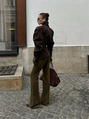 Suede One-Button Jacket