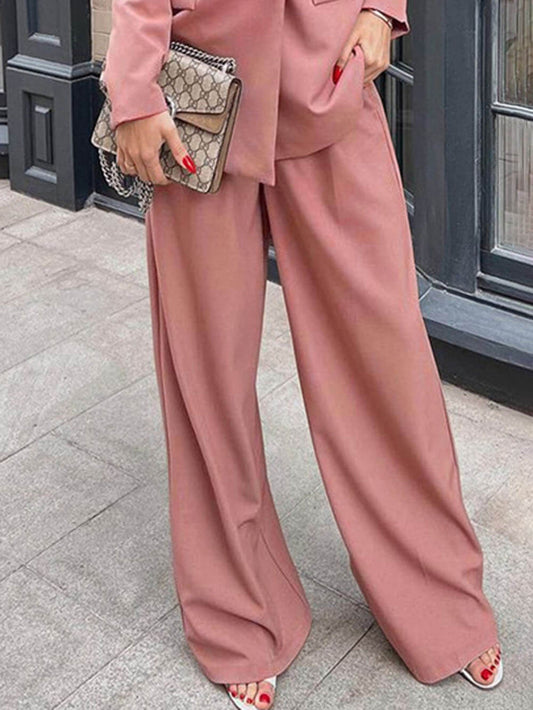 Blazer and Wide-Leg Pants Set