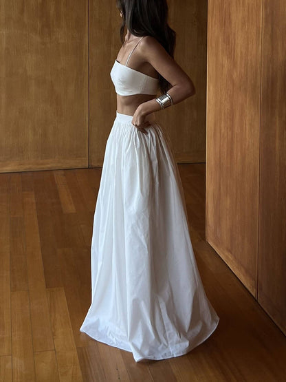 Cropped Top & Loose Maxi Skirt Set