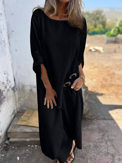 Irregular Button Robe Pants Set