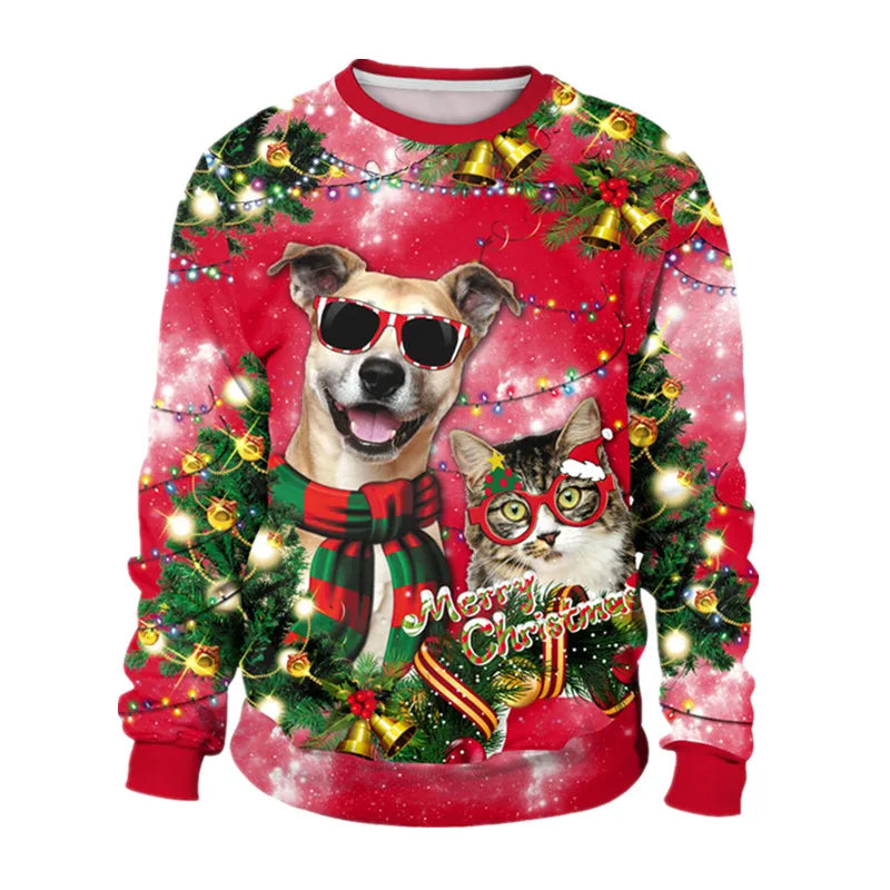 Autumn Winter Christmas Print Jumper