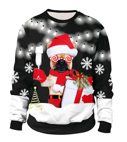Autumn Winter Christmas Print Jumper