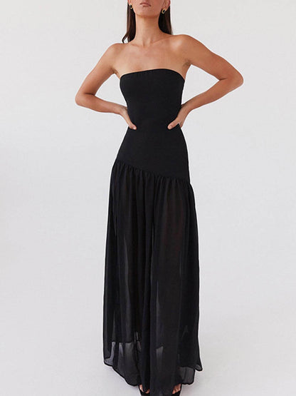 Exquisite Backless Pleated Strapless Dress