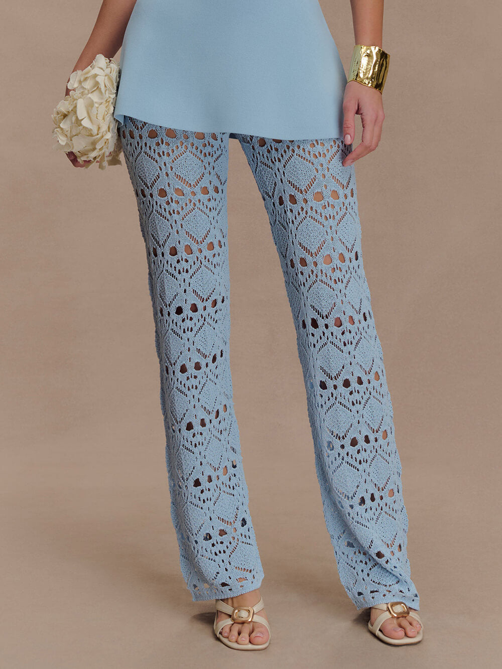 Knit Crochet Wide Leg Pants