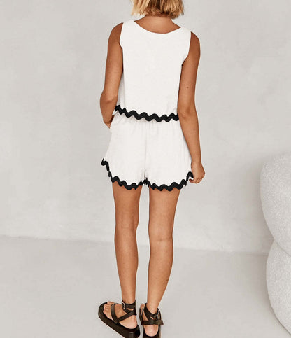 Casual Sleeveless Two Piece Outfit
