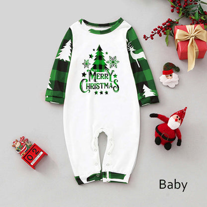 Green Plaid Christmas Family Pajamas (with Pet's dog clothes)