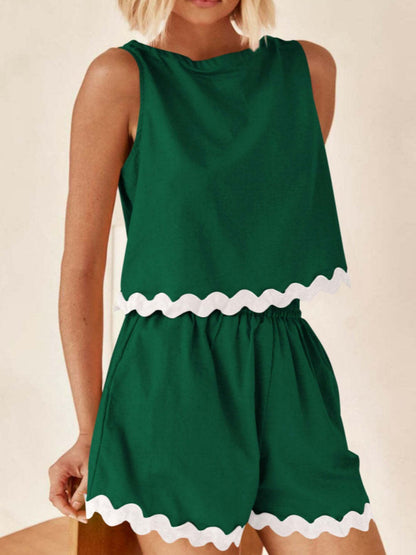 Casual Sleeveless Two Piece Outfit