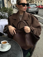 Lace-up Double Breasted Coat