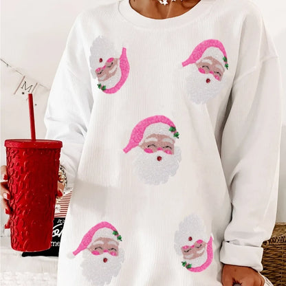 Women’s Santa Claus Sequin Sweatshirt