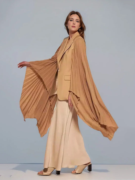 Asymmetric Pleated Blazer