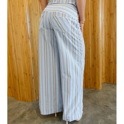 Striped Halter Top Pants Set