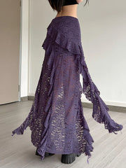 Tassel Lace Ruffle Skirt