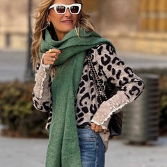Leopard Print Crew Neck Sweater