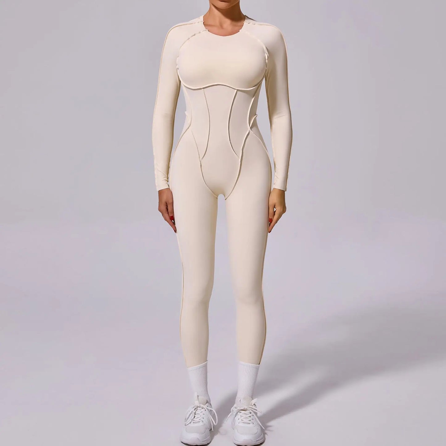 Backless Long Sleeve Yoga Jumpsuit