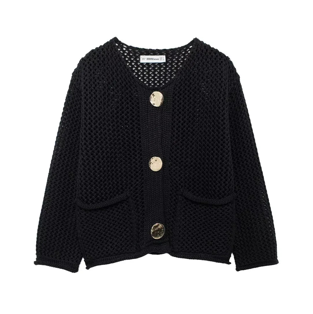 Button Front Knit Cardigan