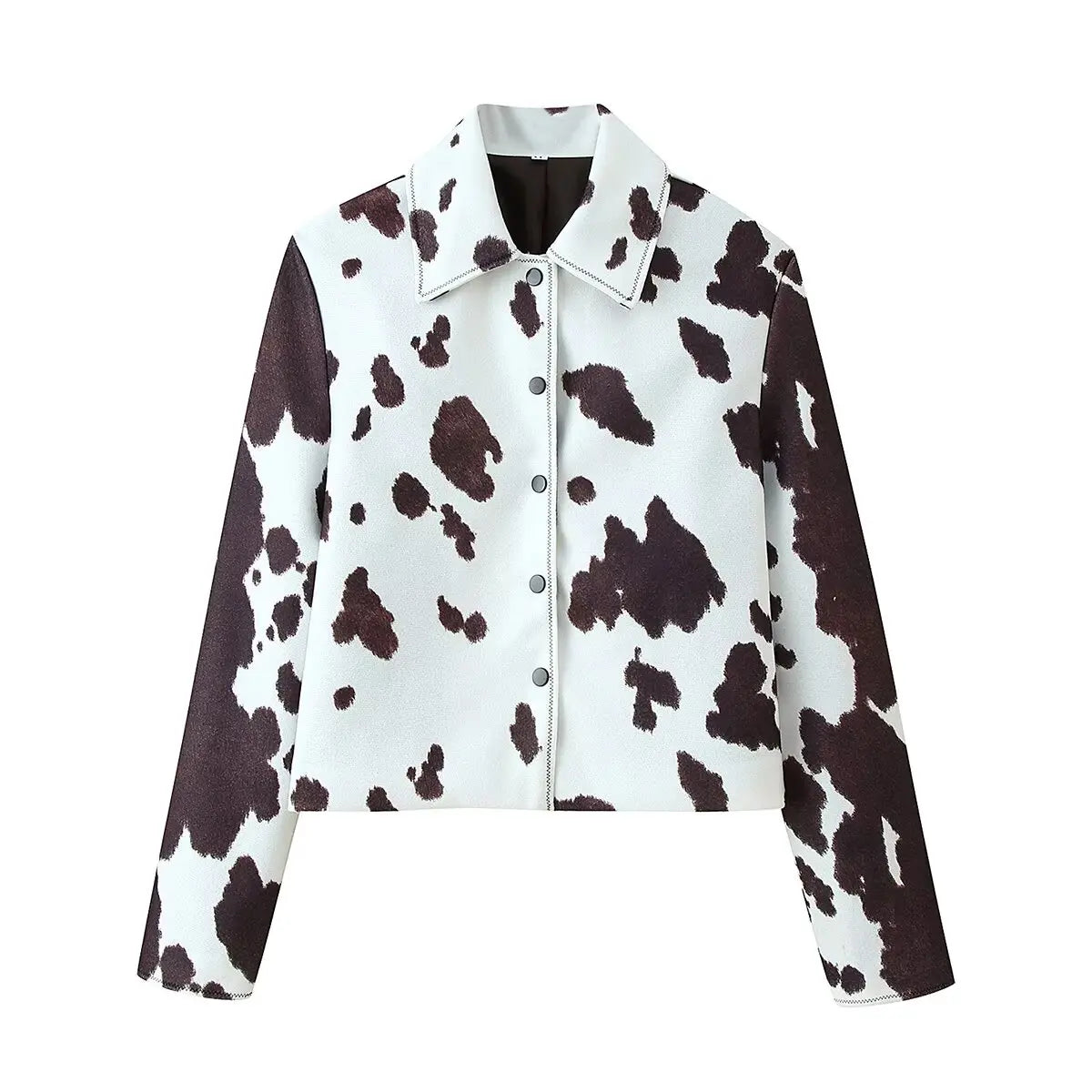 Cow Pattern Woolen Jacket
