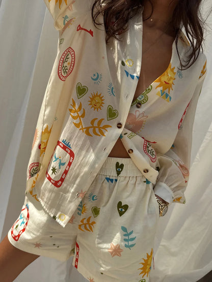 Floral Ruffle Off Shoulder Set