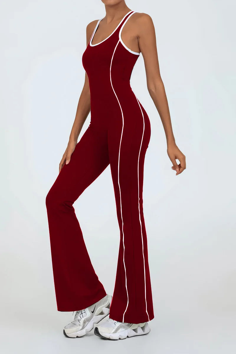 Backless Flare Yoga Jumpsuit