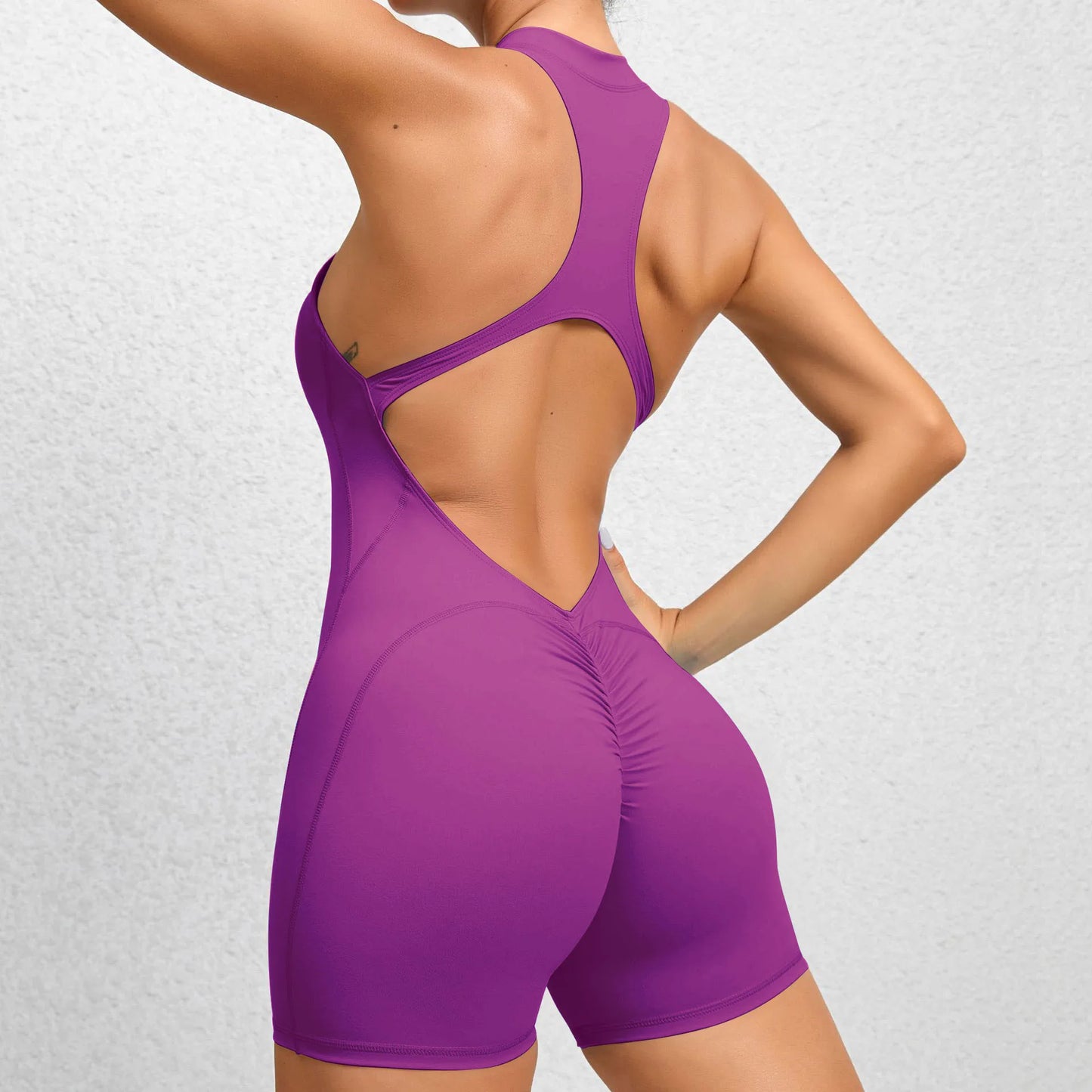 Zip Up Scrunch Butt Yoga Jumpsuit