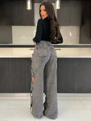 High Waist Cutout Jeans