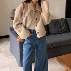 Fleece-Lined Turn-down Jacket