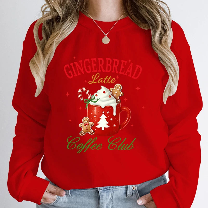 Christmas Gingerbread Latte Print Sweatshirt