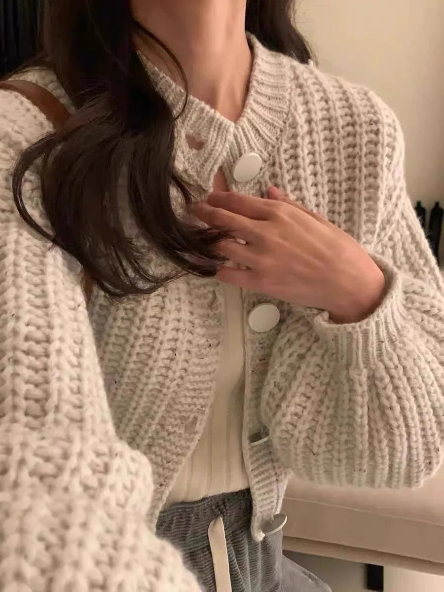 Short Knit Poncho Cardigan