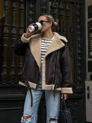 Faux Fur Winter Moto Jacket