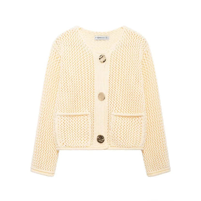 Button Front Knit Cardigan