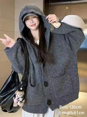 Hooded Knit Cardigan