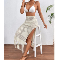 Knitted High Slit Sarong Skirt
