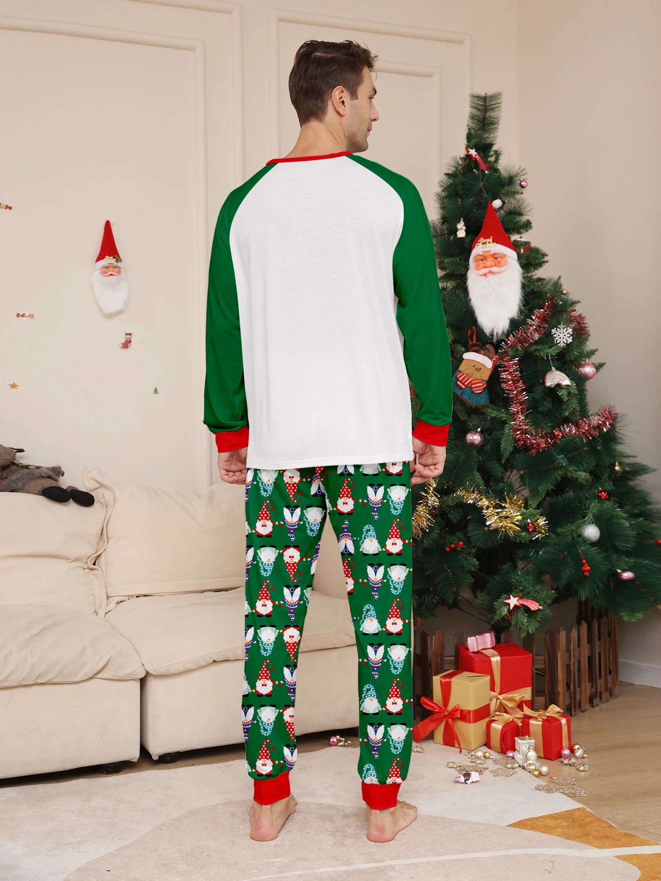 Gnome Print "Merry Christmas" Pajama Set