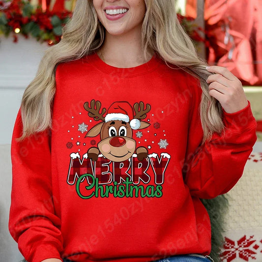 Christmas Reindeer Plaid Sweatshirt
