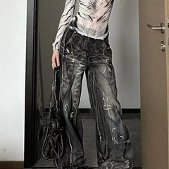 Tie-Dye Straight Leg Baggy Jeans