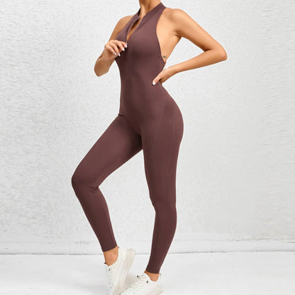 Zip Up Scrunch Butt Yoga Jumpsuit