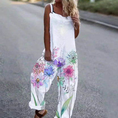 Spaghetti Strap Print Jumpsuit