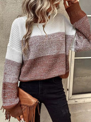 Striped O-Neck Knit Sweater