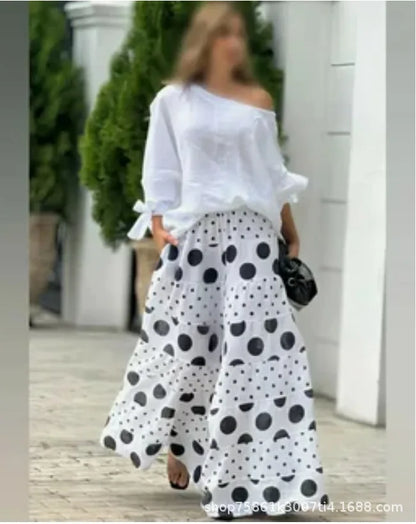 Asym Neck Polka Dot Set