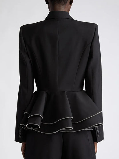 Notched Collar Solid Blazer