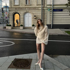 Hollow Out Lace Mini Dress