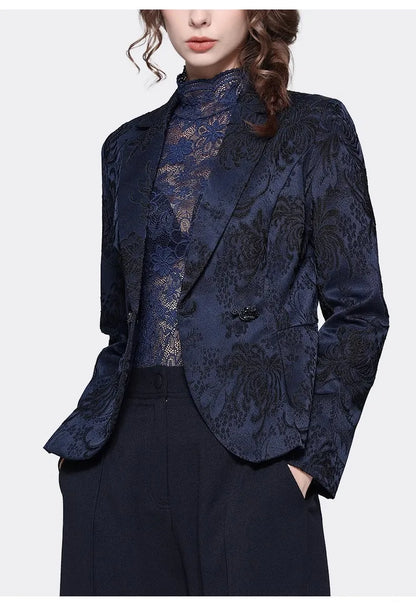 Jacquard Slim Short Blazer
