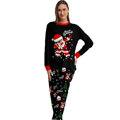 Dabbing Santa Print Pajama Set