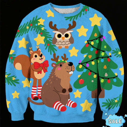 3D Capybara & Penguin Christmas Sweater