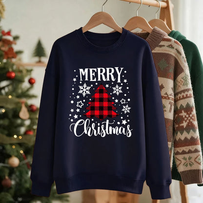 Red Christmas Tree Print Sweatshirt