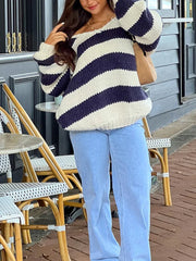 Drop Shoulder V-Neck Pullover