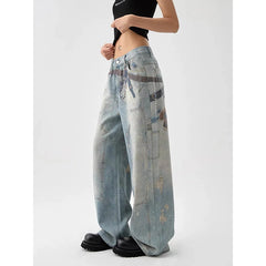 Printed Baggy Cargo Jeans