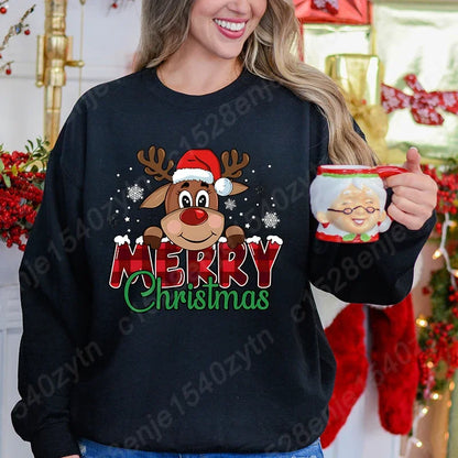 Christmas Reindeer Plaid Sweatshirt