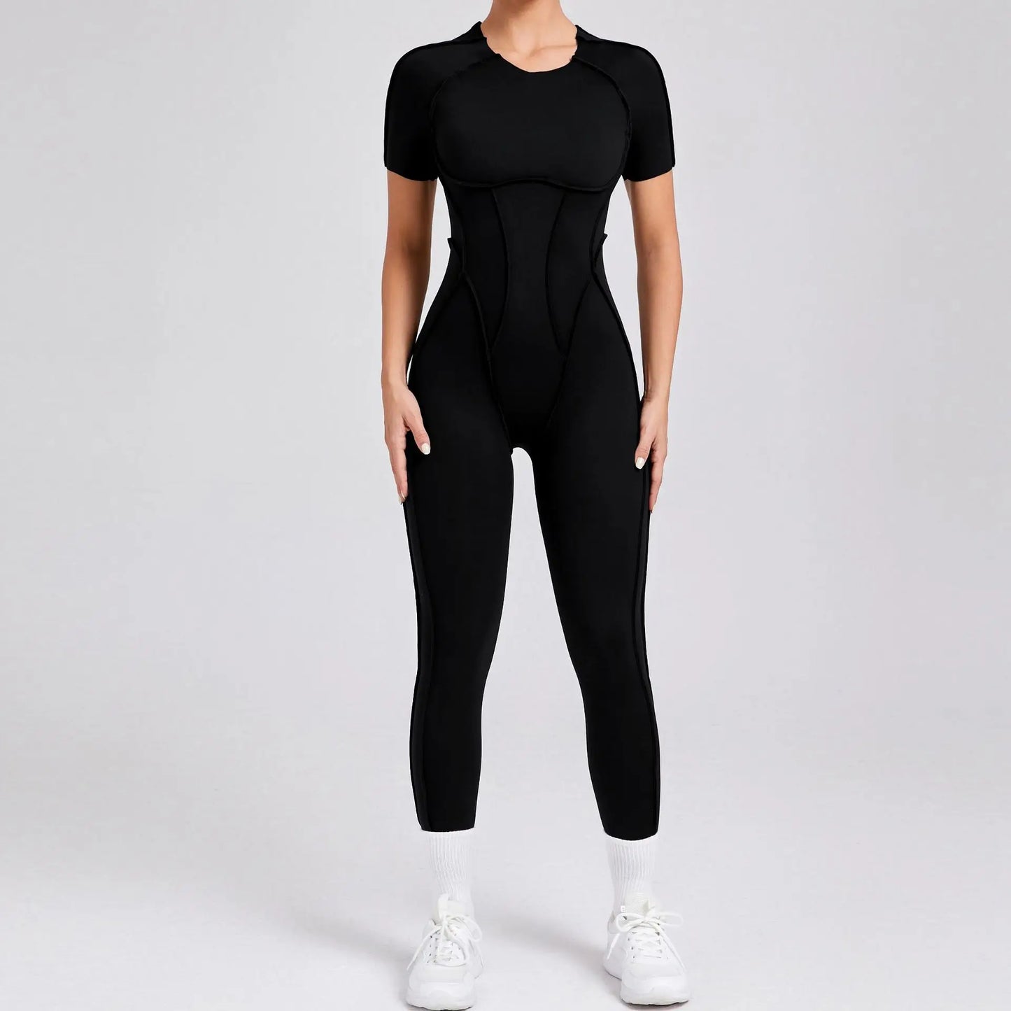 Backless Long Sleeve Yoga Jumpsuit