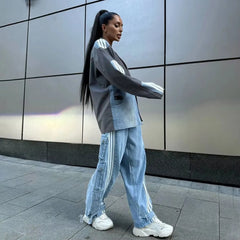 Cowboy Style Spliced Blazer