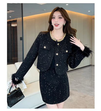 French Vintage Tweed Two-Piece Set